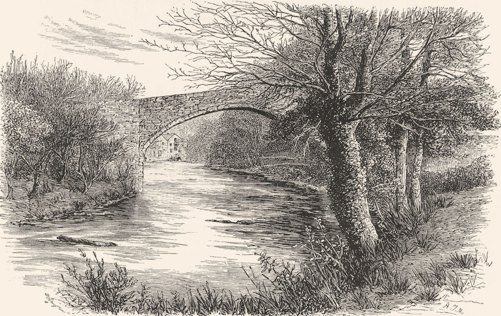 SCOTLAND. The Auld Brig of Doon c1886 old antique vintage print picture